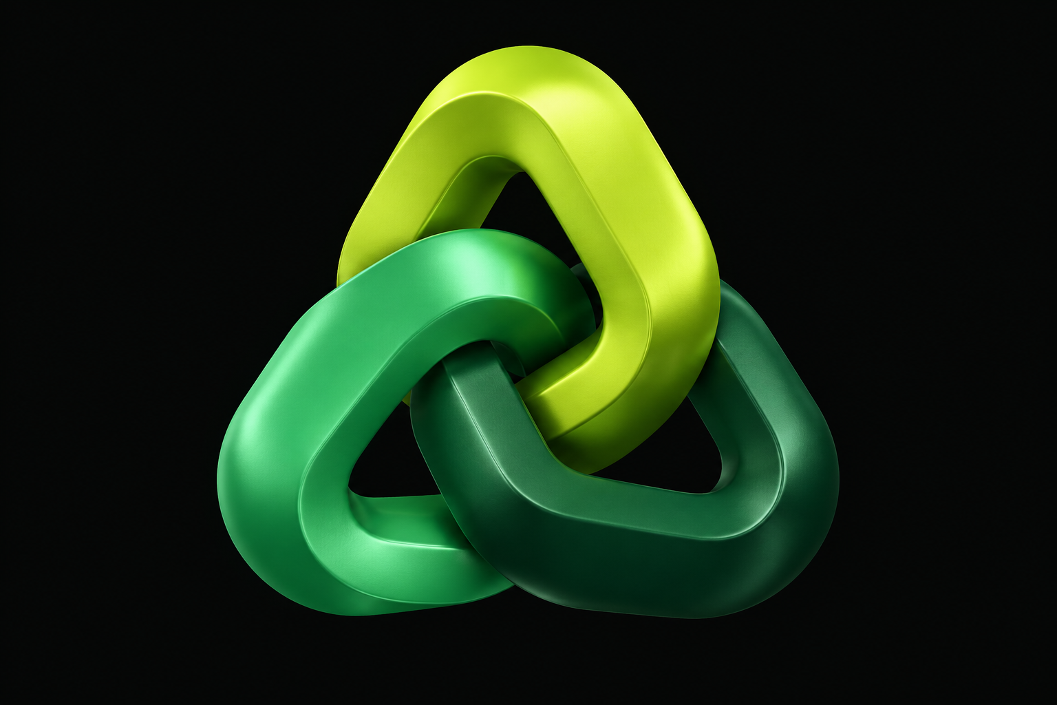 Three interlocking links symbolizing community